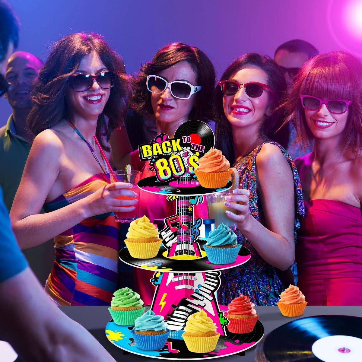 benlouis 3-tier retro cupcake display supports easy self-serve