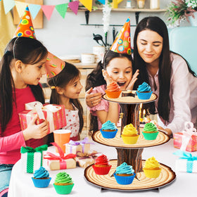 BenLouis camping-birthday-cupcake-display ideal for outdoor celebrations.