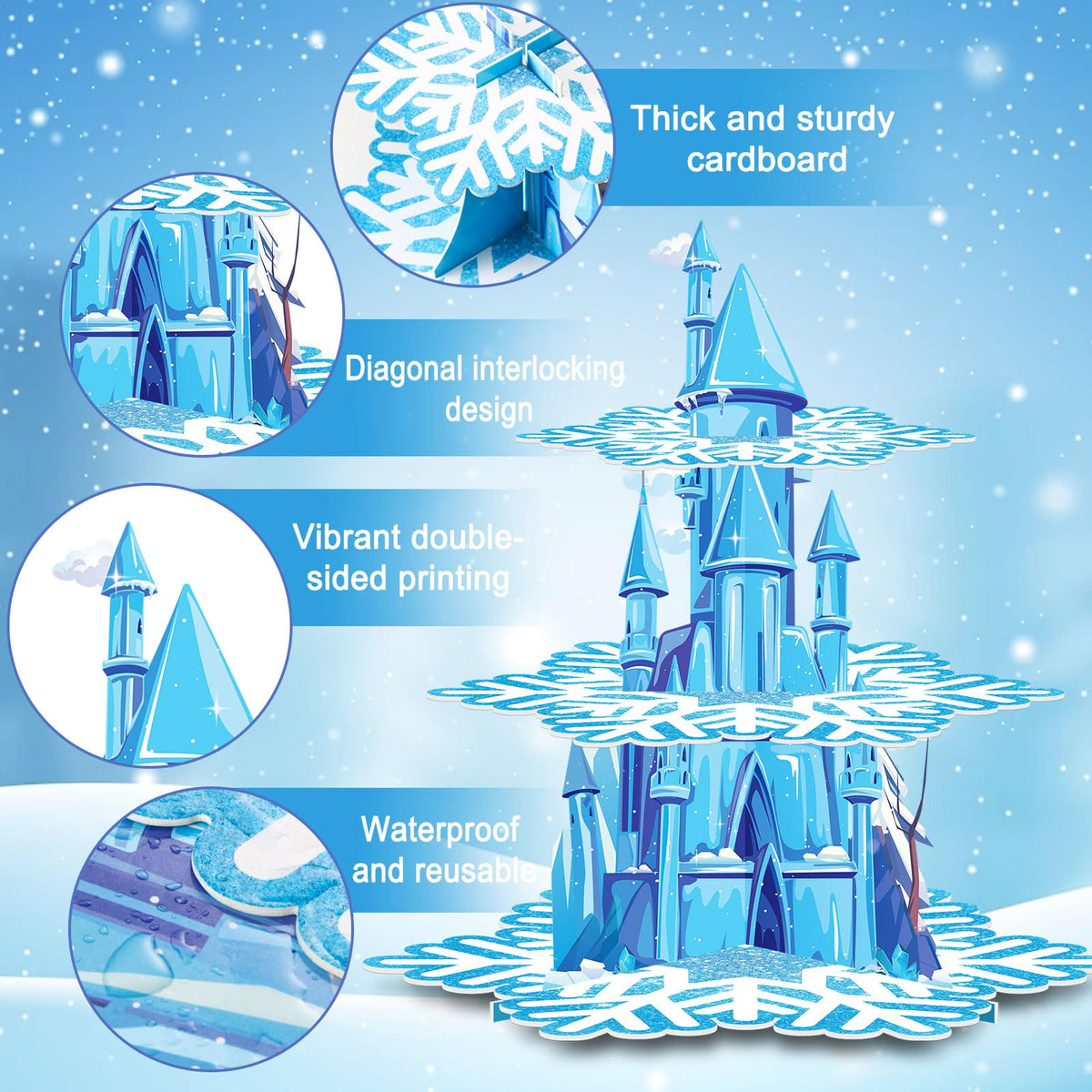 BenLouis winter blue princess stand ideal for birthdays and photo props