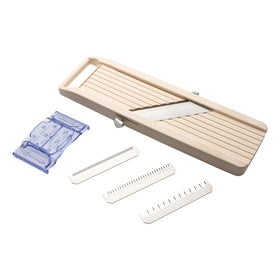Benriner Japanese Mandoline blade-change system enables quick, precise prep.