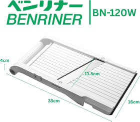 Benriner hook-on bowls collect slices for easy prep