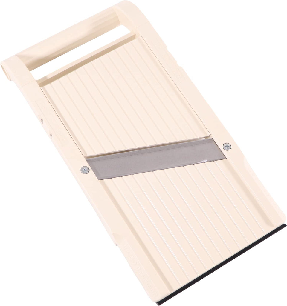 Benriner Jumbo Mandoline Slicer beige body for precise, even slices.