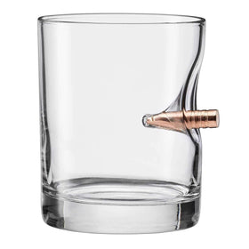 BenShot rocks glass with real .308 bullet for a striking centerpiece.