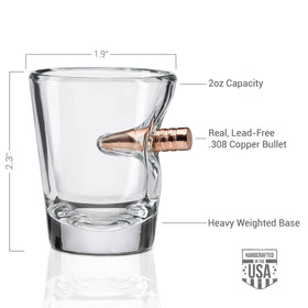 BenShot 2oz shot glass designed for a true pour and enjoyability