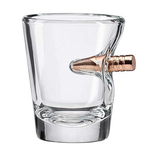 BenShot shot glass with real .308 bullet embedded for a unique conversation piece