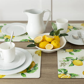 Benson Mills cork placemats cork-backed side emphasizes durable protection for tabletops.