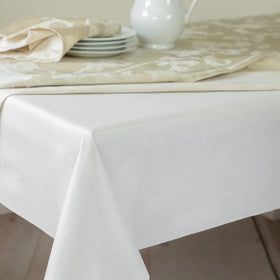 Benson Mills deluxe table pad with embossed vinyl surface protecting the table from spills