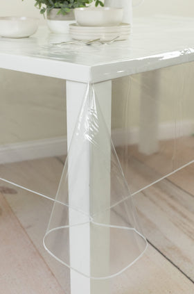 Benson Mills plastic table cover 60x144, perfect for busy kitchens and crafts.