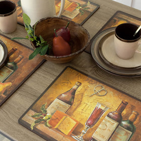 Benson Mills placemats bead up spills, keeping the surface clean during meals.