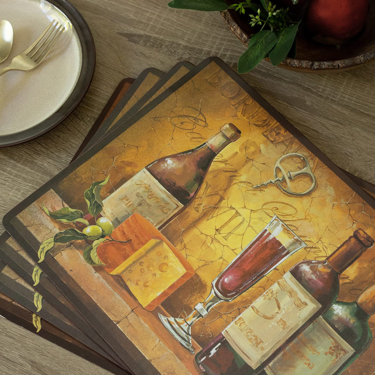 Benson Mills four placemats stacked showcase complete set and easy storage.