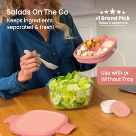 Bentgo airtight lid locks in freshness for on the go lunches.