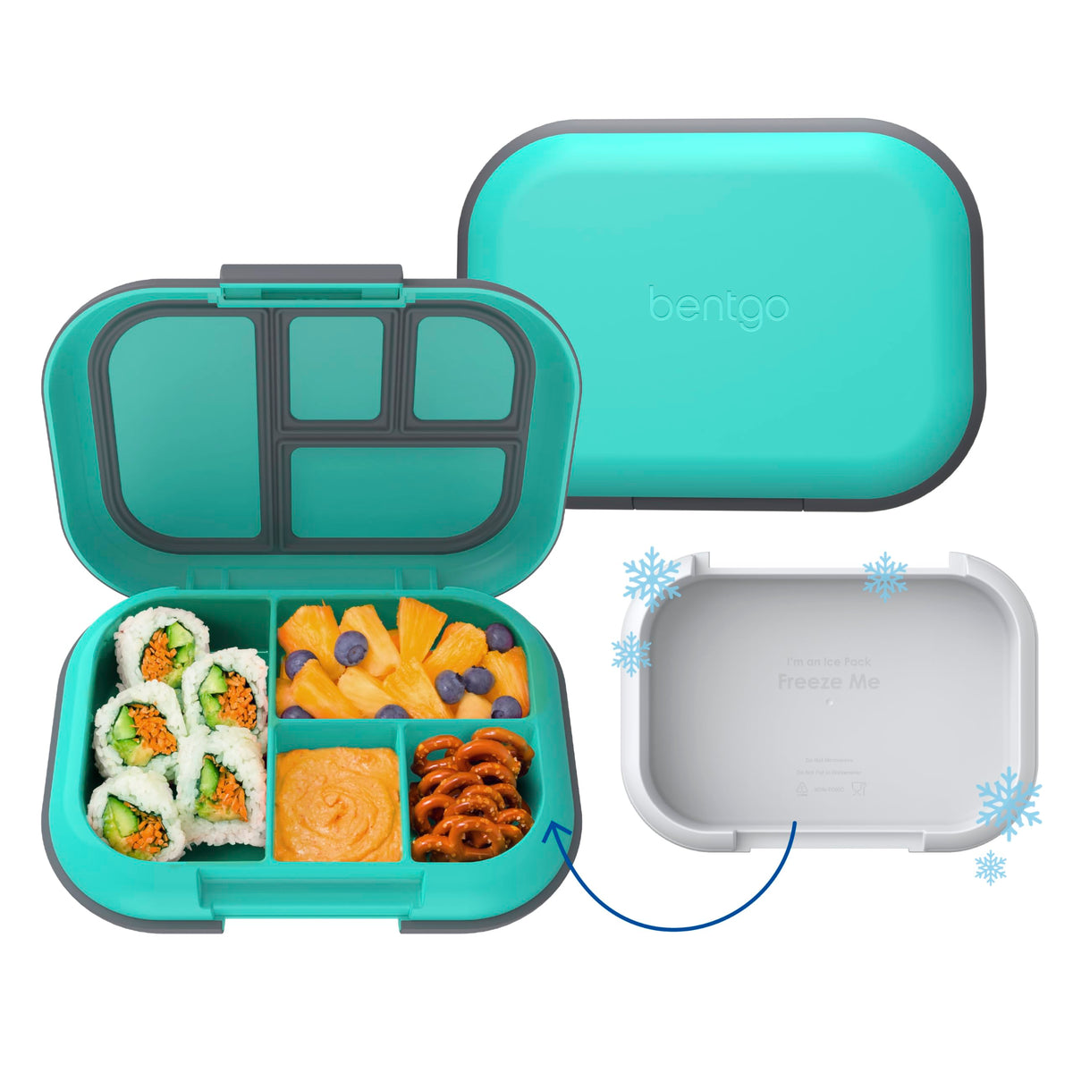 Bentgo Chill Kids built-in ice pack keeps lunches cool for busy days.