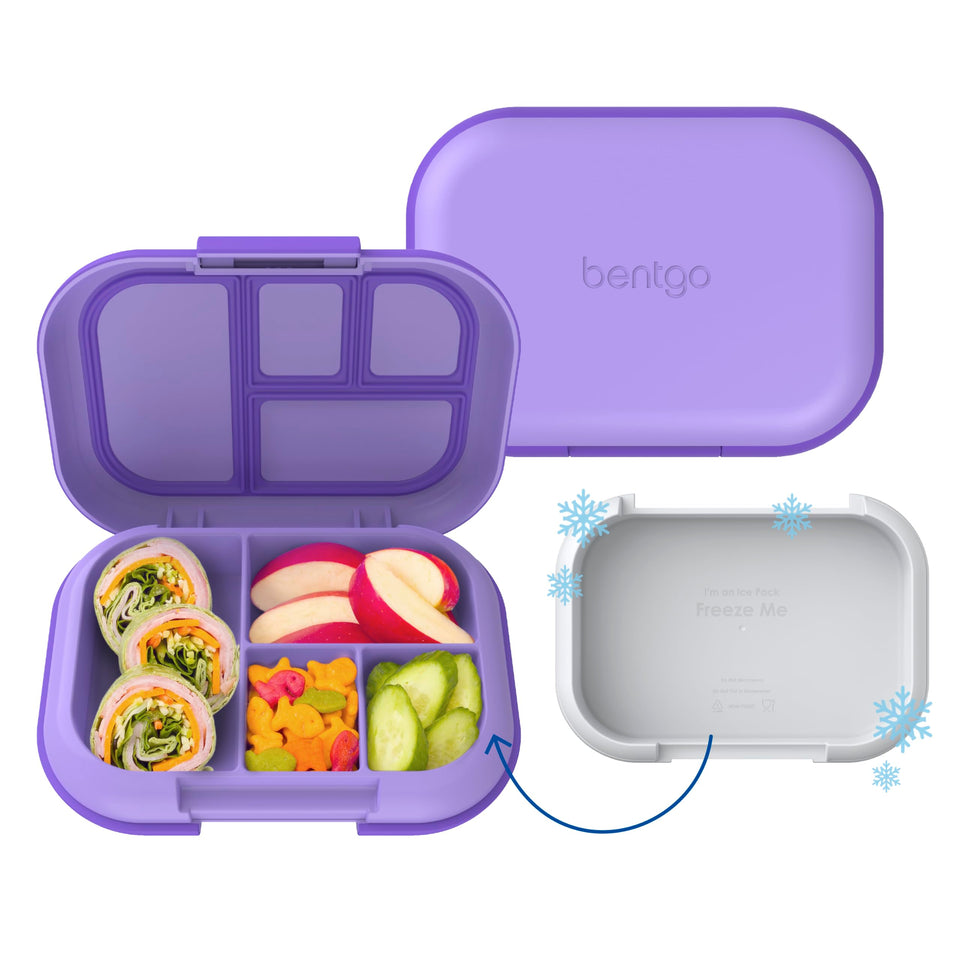 Bentgo Chill Kids built-in ice pack keeps lunch cold for hours.
