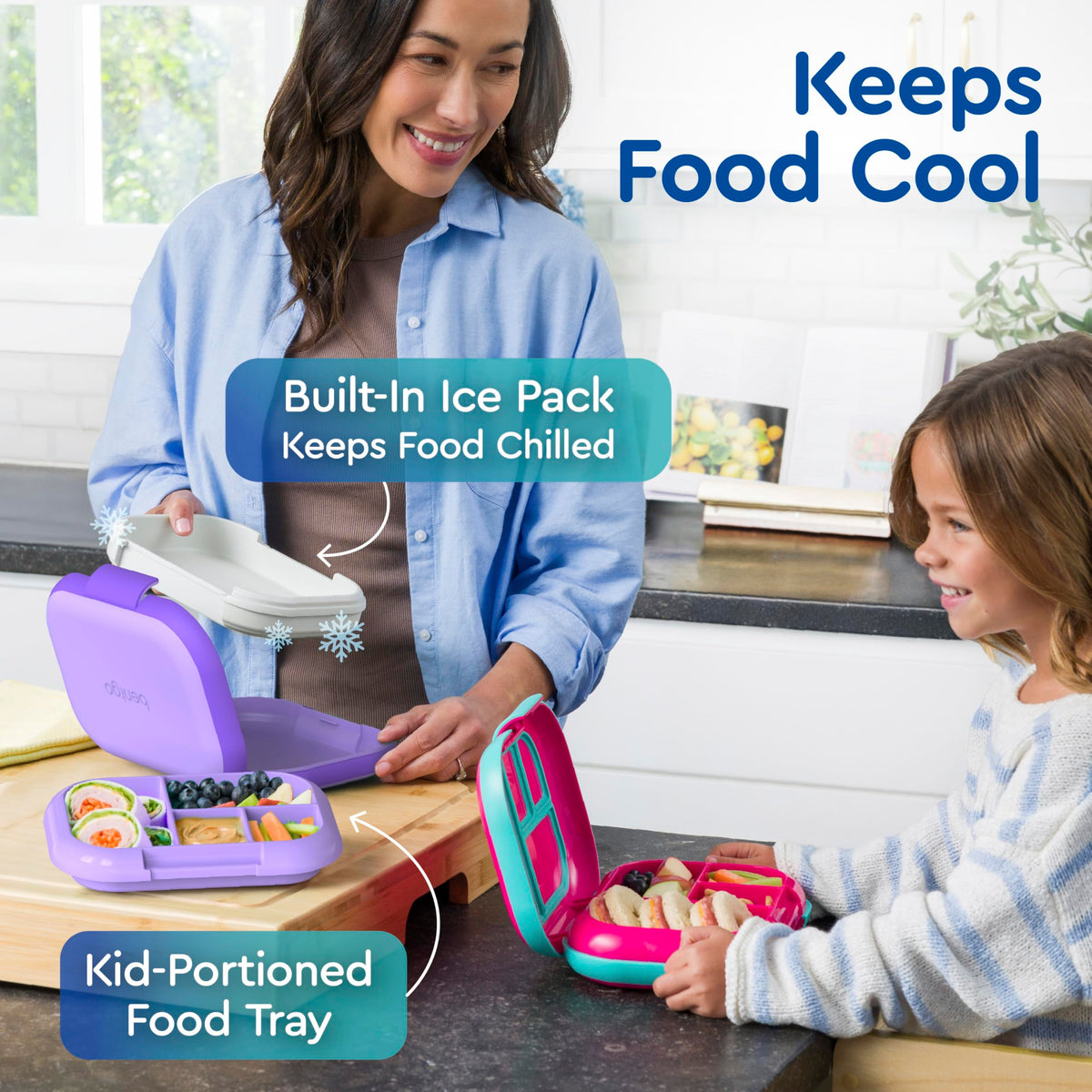 Bentgo Chill Kids four-compartment tray helps separate foods.
