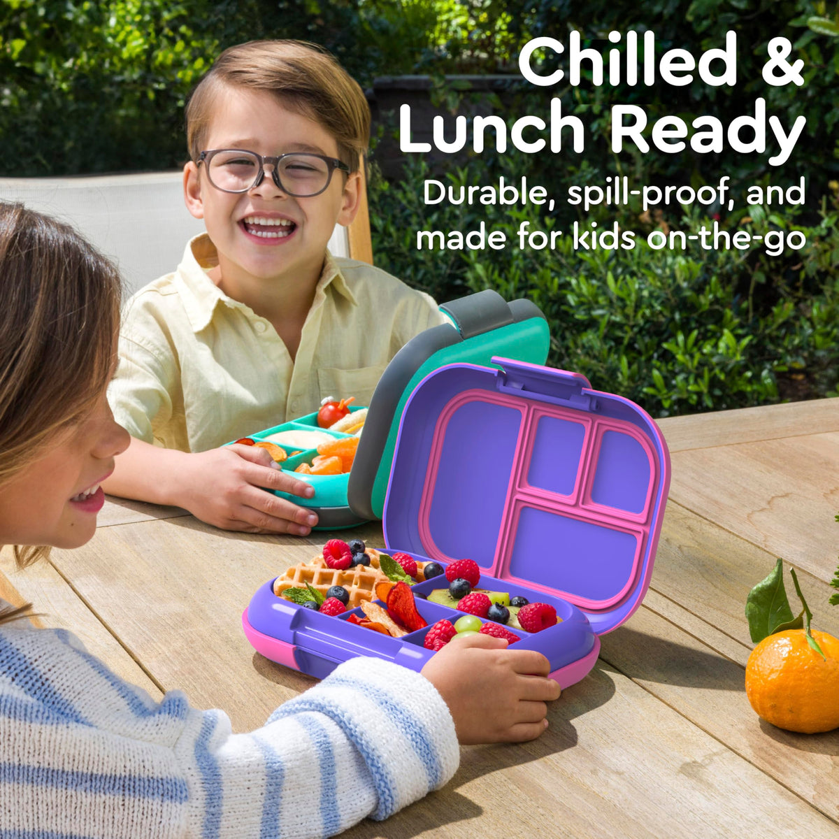 Bentgo Chill Kids microwave-safe removable tray for quick reheats