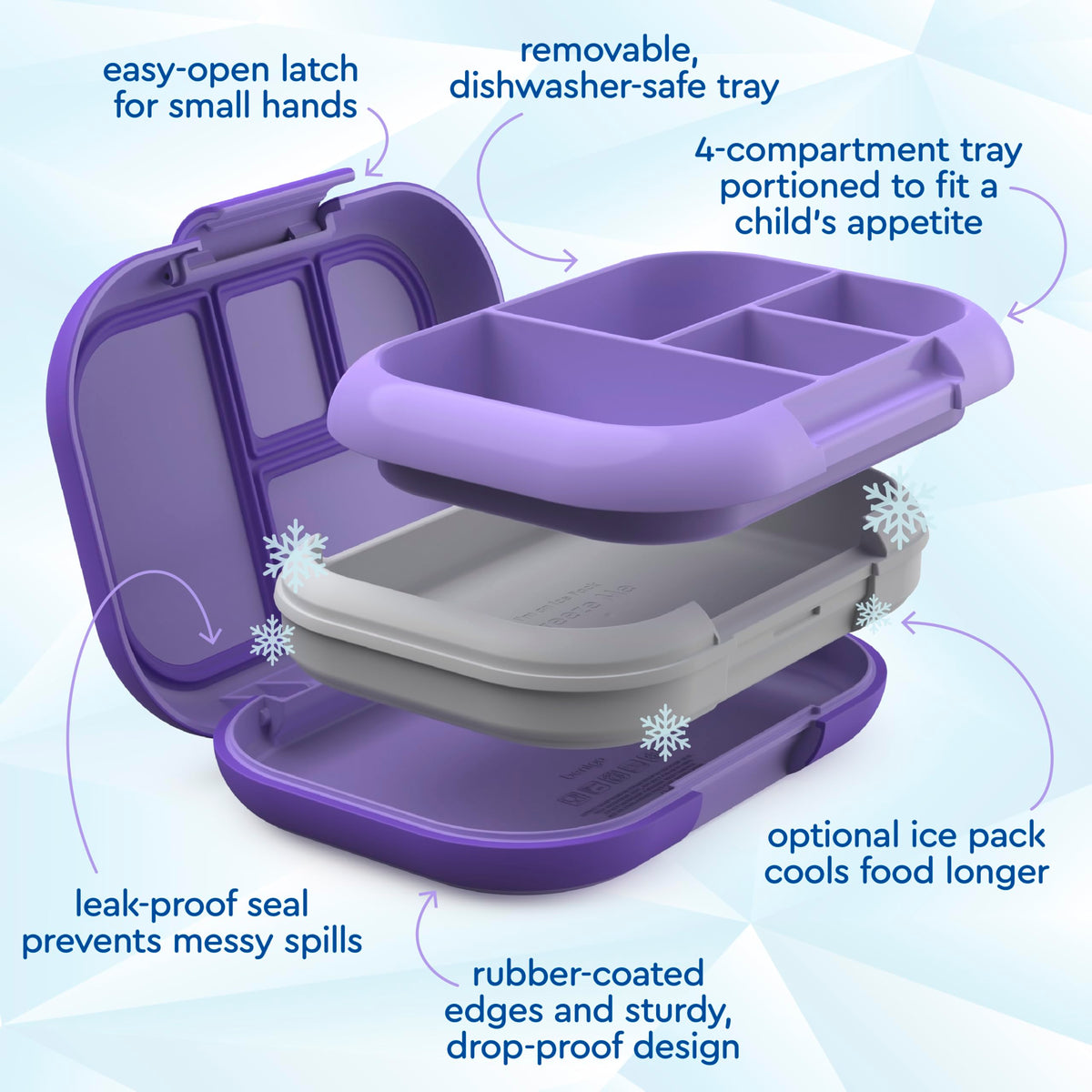 Microwave-safe tray for reheating lunches.