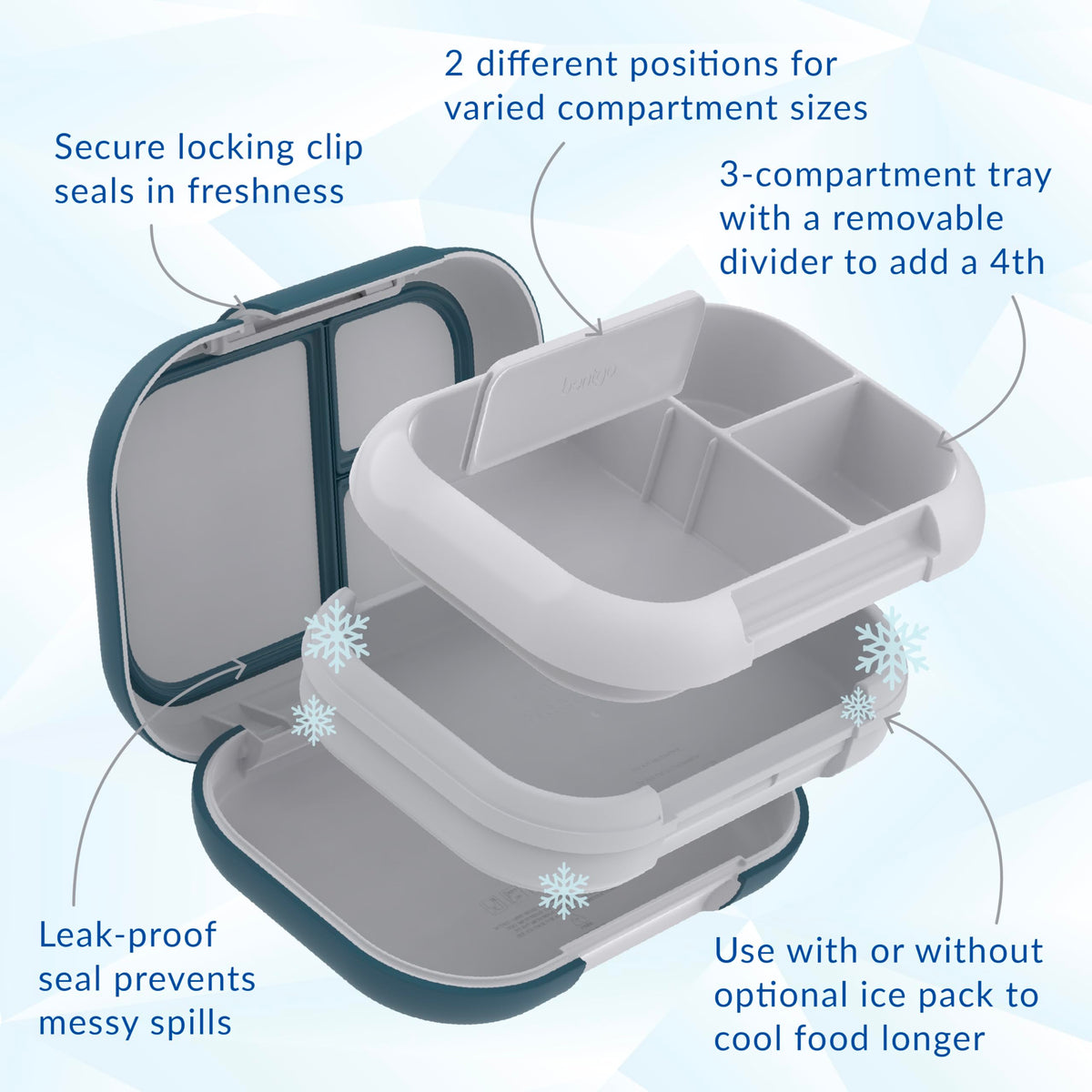 Bentgo Chill Max 3- or 4-compartment tray for flexible meals.