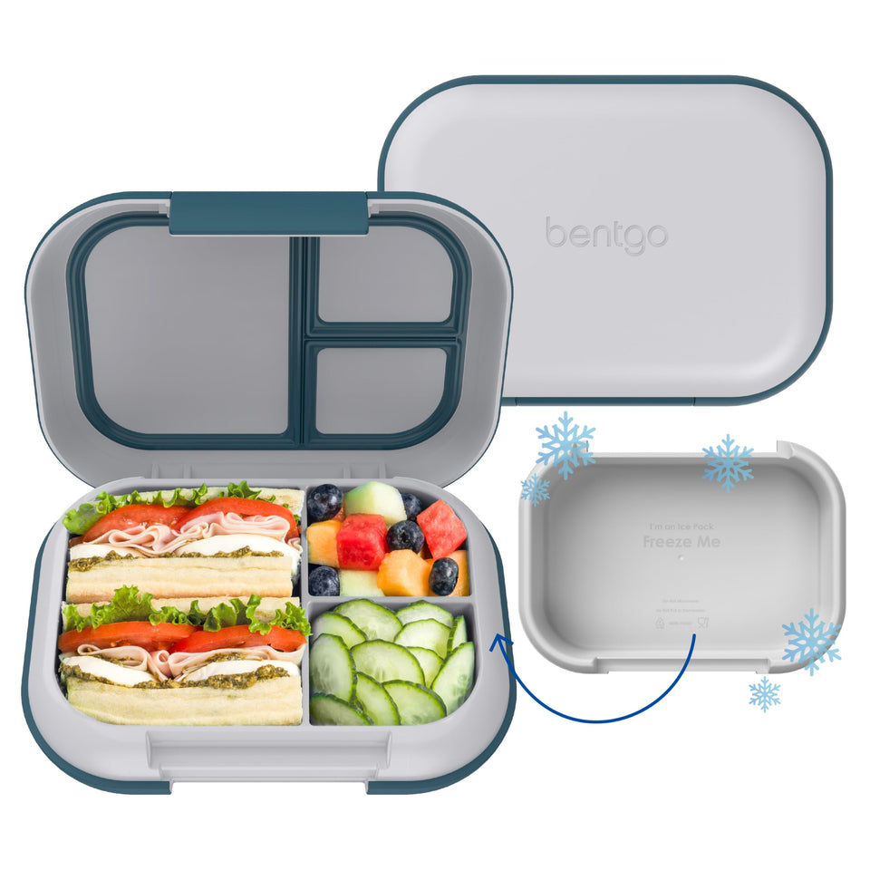 Bentgo Chill Max under-tray ice pack keeps meals cold for hours.
