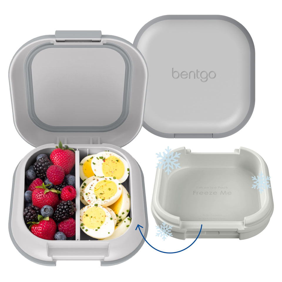 Bentgo Chill Mini built-in ice pack keeps snacks cold on the go.