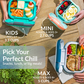 Bentgo Chill Mini inner tray microwave-safe for quick reheats.