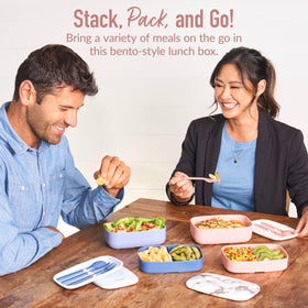 Bentgo Classic built-in utensils keep cutlery handy during commutes.
