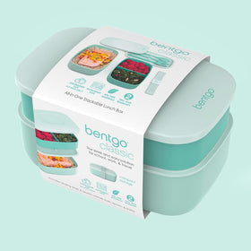 Bentgo Classic Coastal Aqua in a bag for easy lunch on the go
