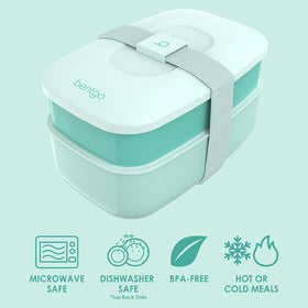 Bentgo Classic Coastal Aqua top view showing three compartments for organized portions
