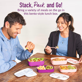 Bentgo Classic microwave and dishwasher-safe containers for easy reheating and cleaning.