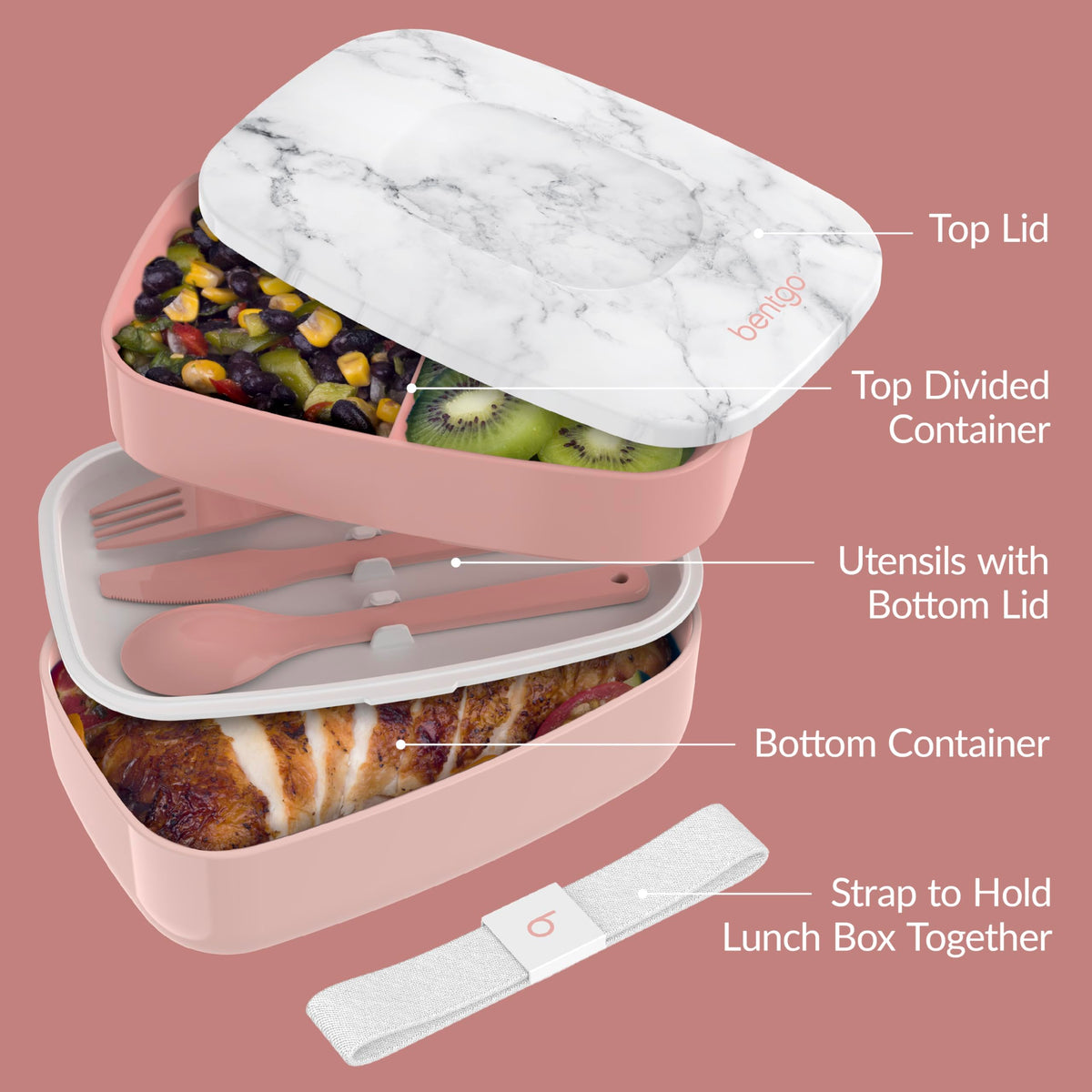 Bentgo Classic microwave-safe containers heat lunch quickly and evenly.