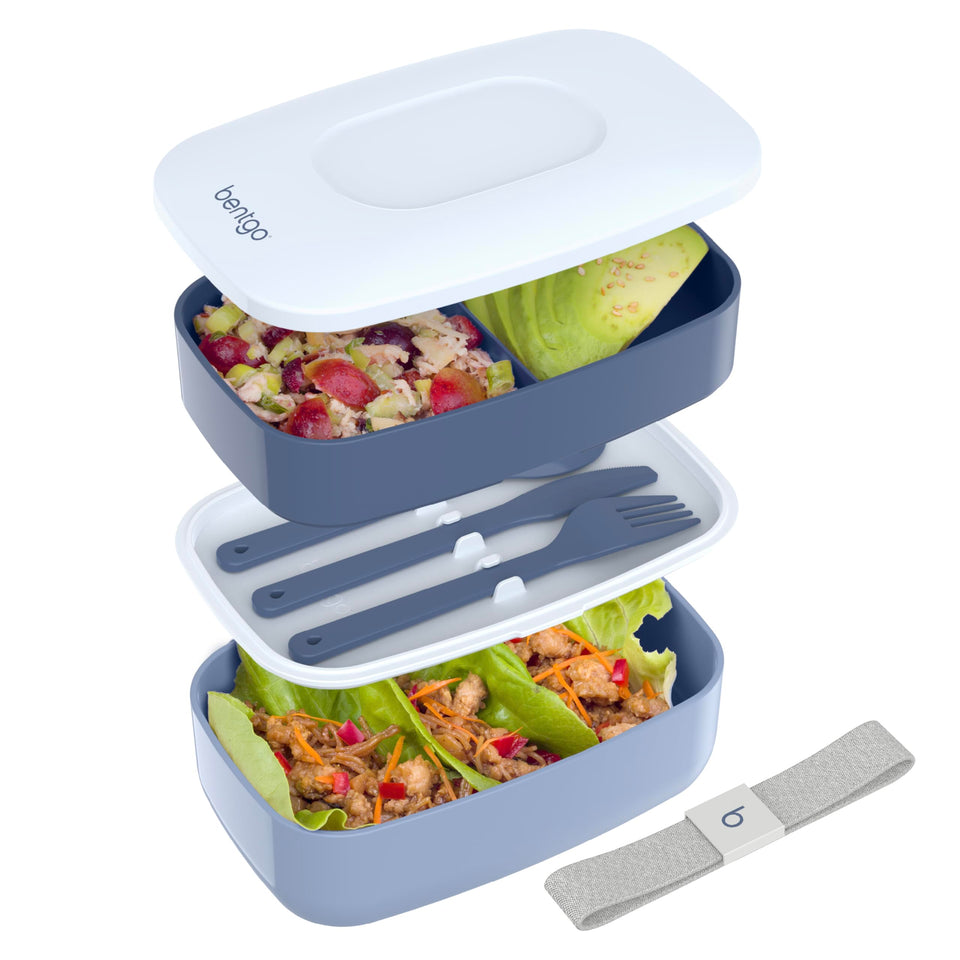 Bentgo Classic Slate exterior view, portable all-in-one lunch box for on-the-go meals.