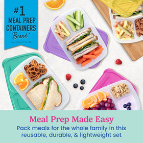 Bentgo Easyboxes 3-compartment trays ready for varied portions and mess-free packing.