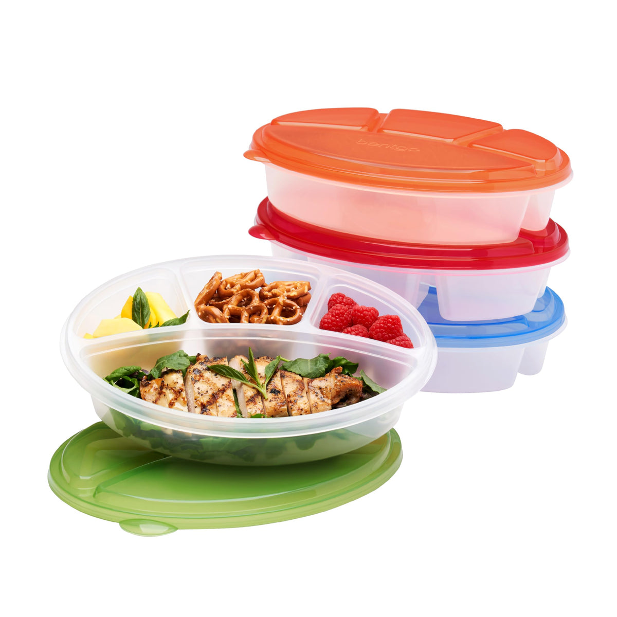 Bentgo Easyboxes four-compartment oval tray ready for organized lunches on the go.