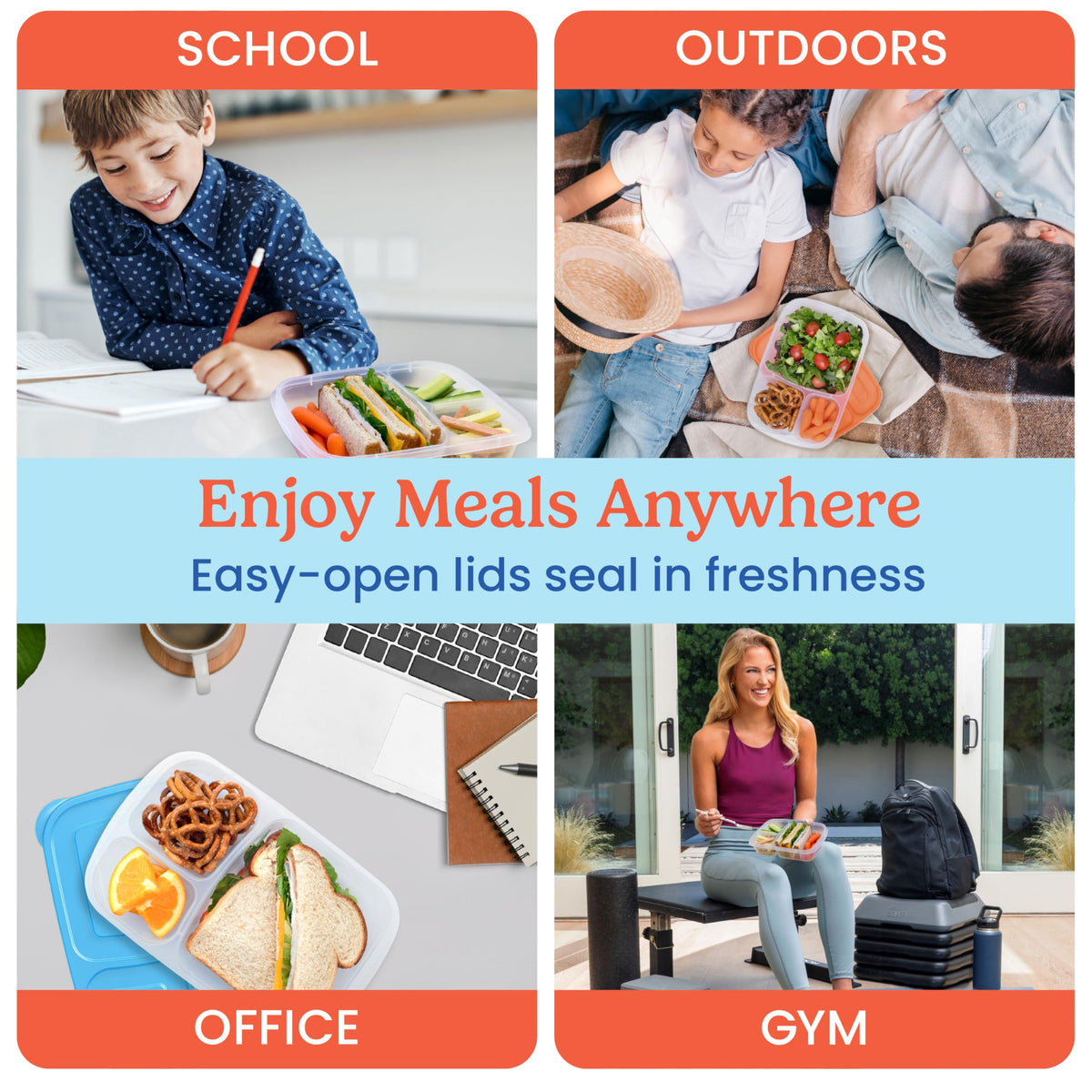 Bentgo Easyboxes are freezer safe for prep-and-store convenience.