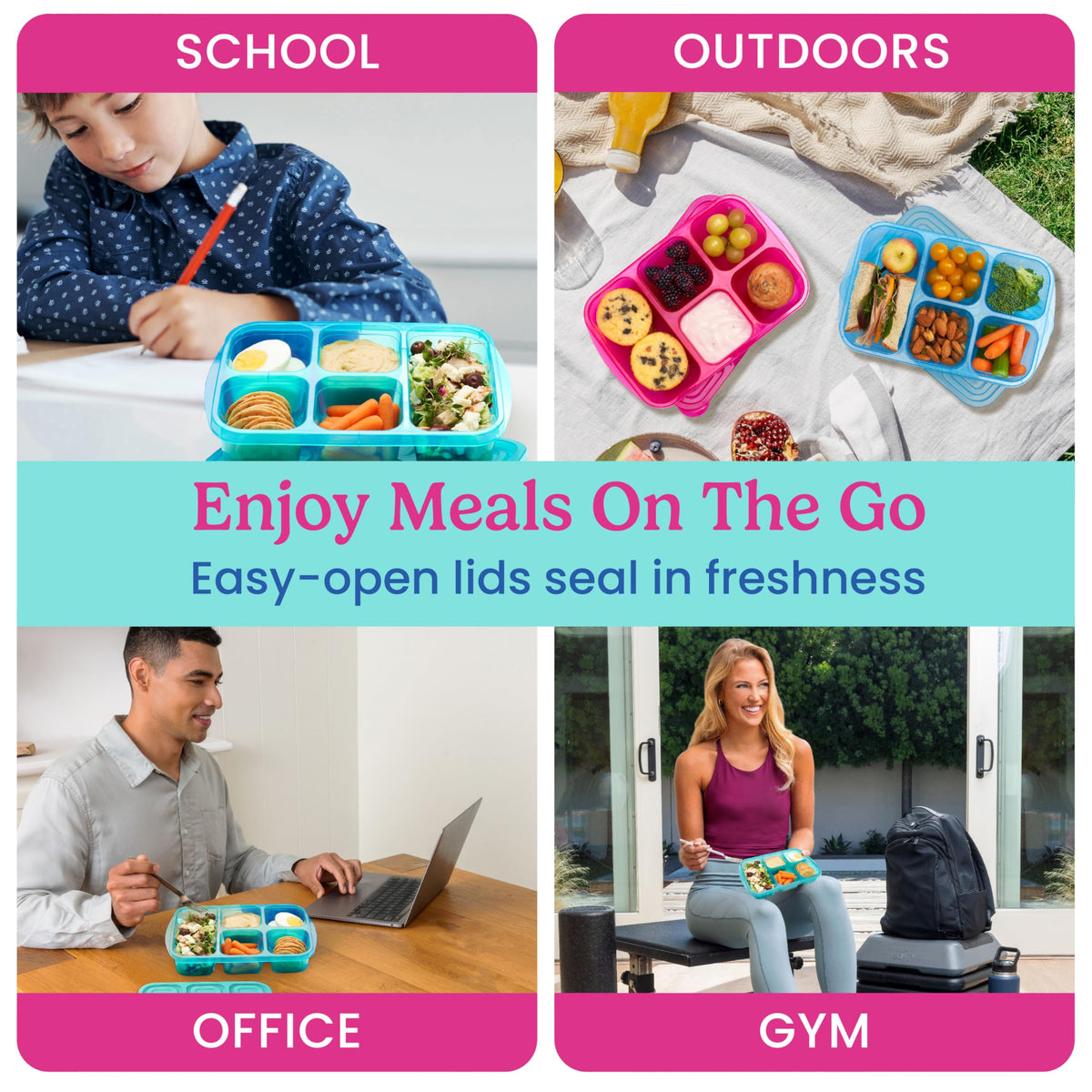 Bentgo Easyboxes meal-prep set supports portion control across five compartments.