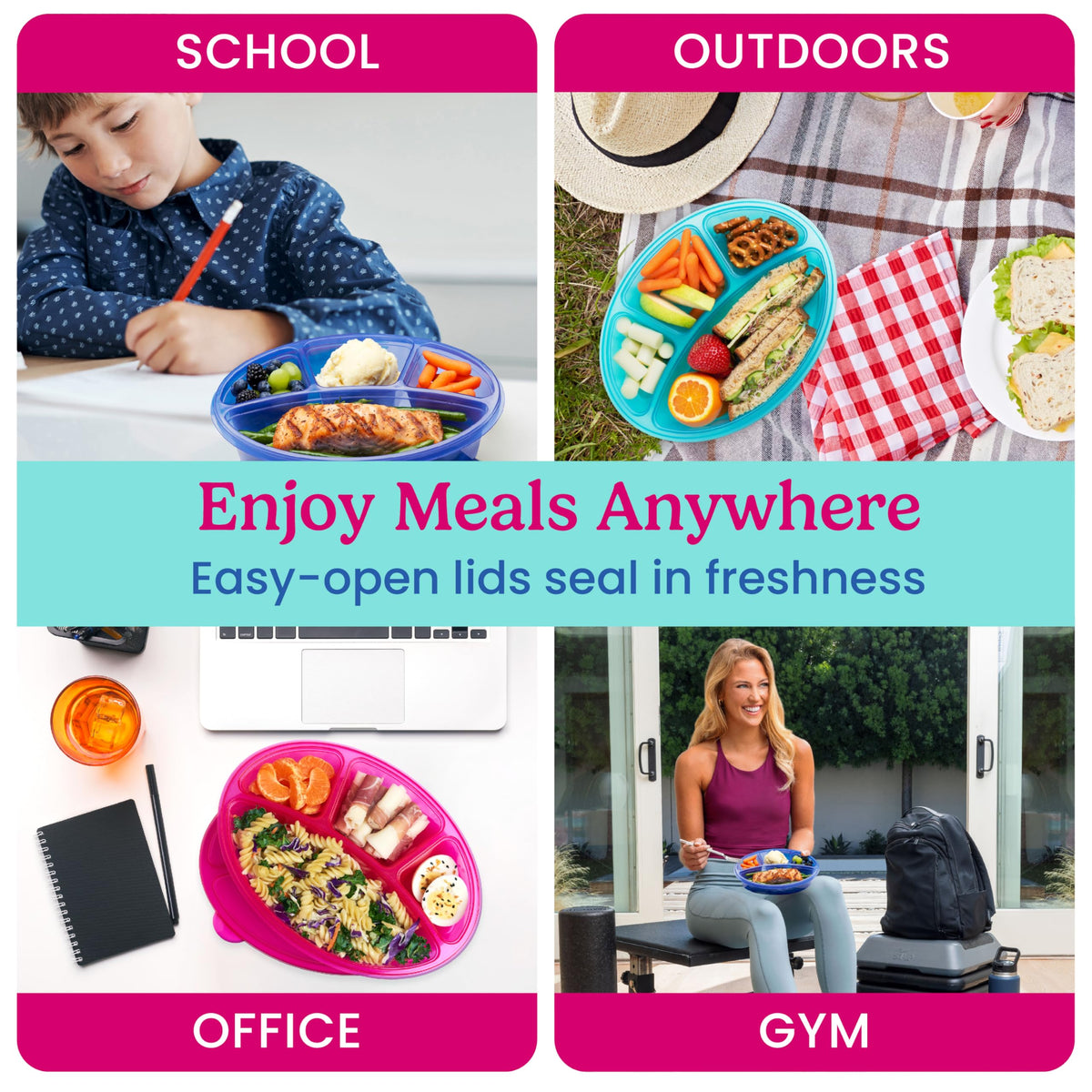 Bentgo Easyboxes microwave-safe trays for quick reheating of leftovers.