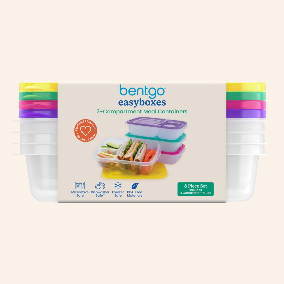 Bentgo Easyboxes set of 4 provides a complete reusable lunch solution.