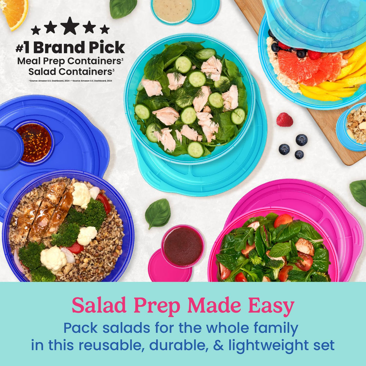 Bentgo Easyboxes spacious 6.3-cup bowls for generous salads