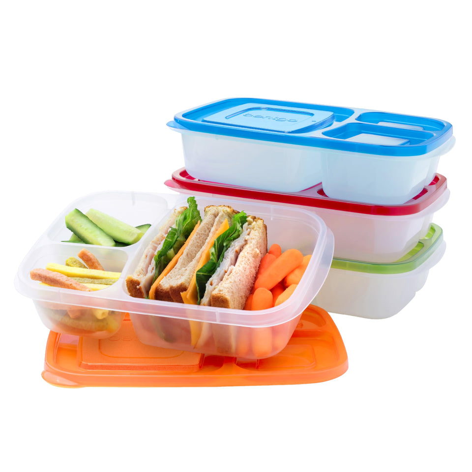 Bentgo Easyboxes stackable lunch boxes showcase compact, organized meal storage.