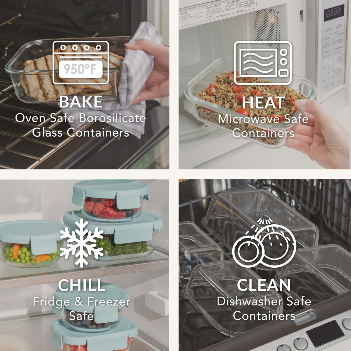 Bentgo nesting design saves cabinet space while keeping food organized.