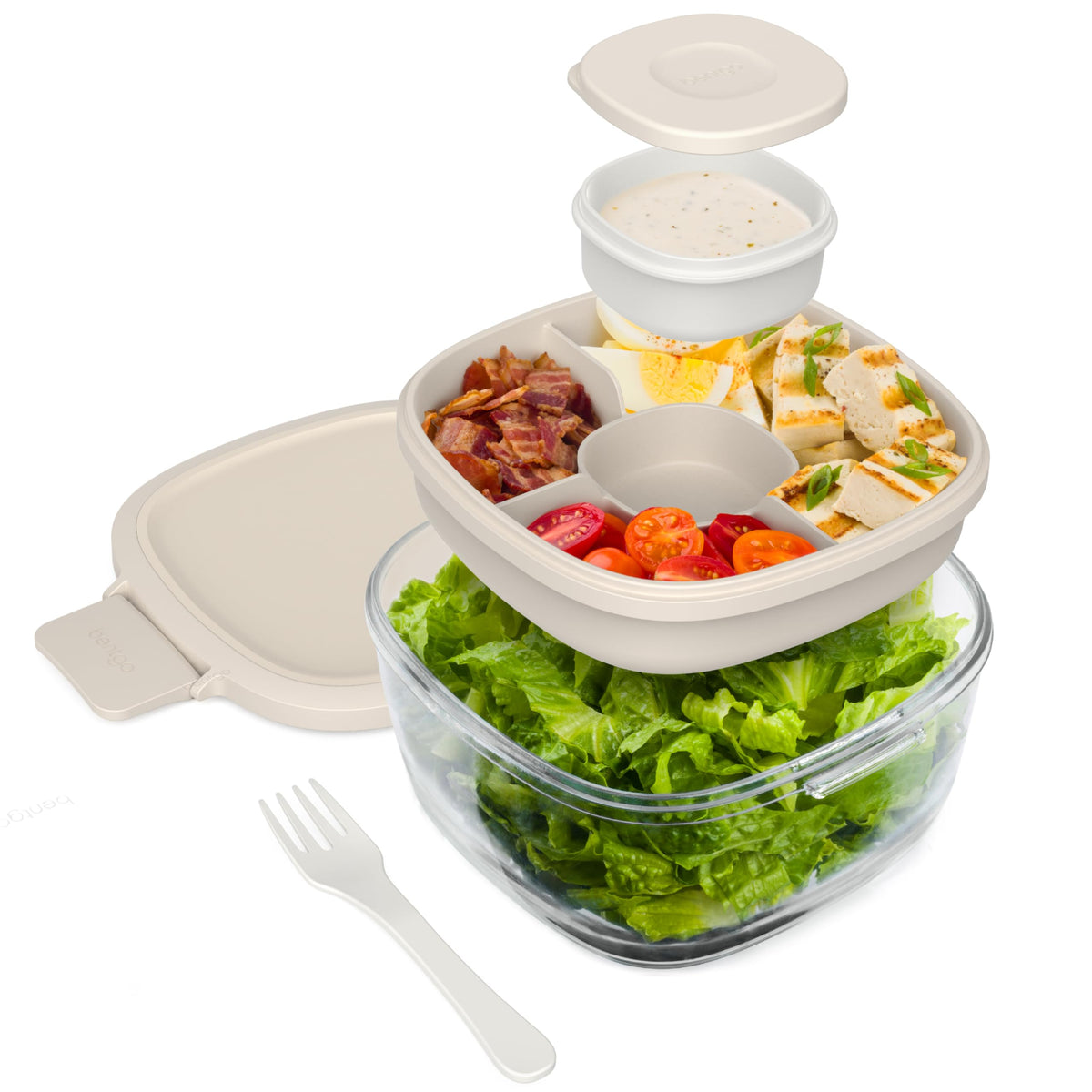 Bentgo glass salad container 7.6-cup bowl for easy meal prep and portion control.