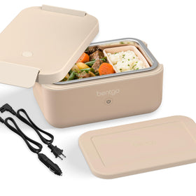 Bentgo Heat lunch box on desk, ready for a hot, convenient meal.