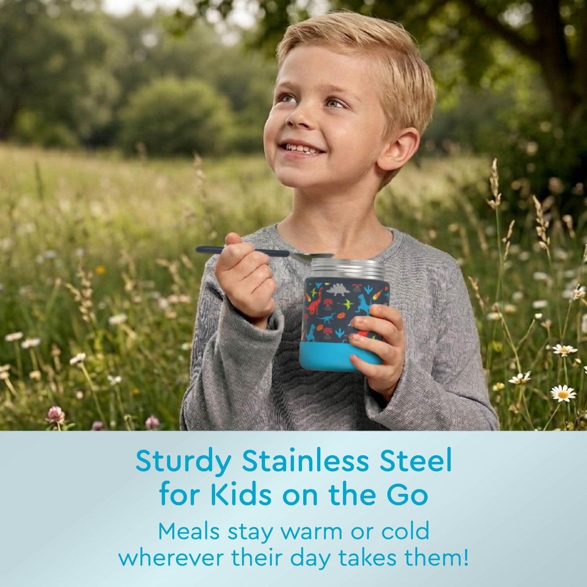 Bentgo Kids double-wall thermal insulation maintains temperature for hours.