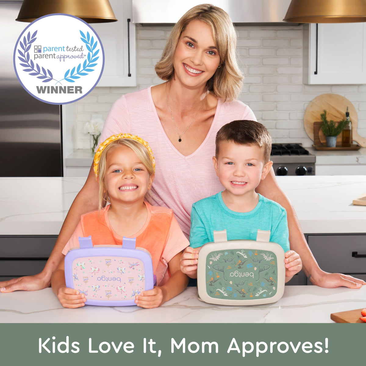 Bentgo Kids Prints five-compartment layout helps balanced portions.