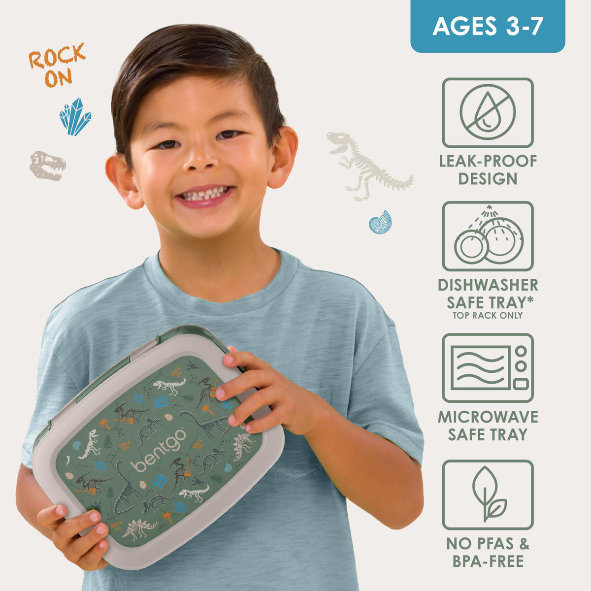 Bentgo Kids Prints drop-proof design protects lunches on the go.