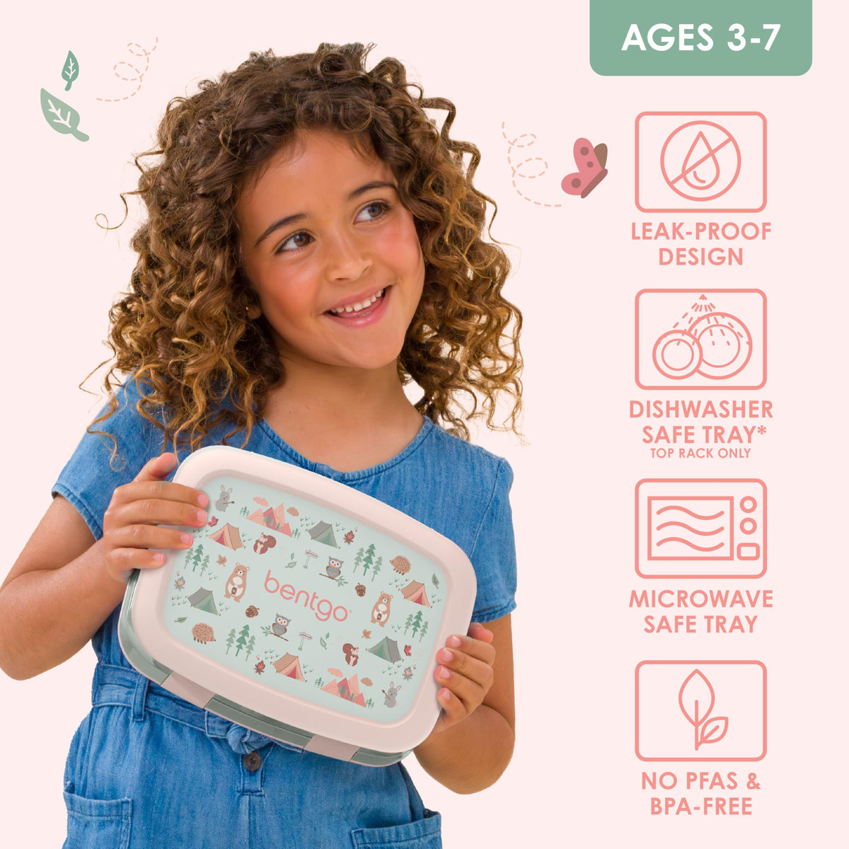 Bentgo Kids Prints drop-proof design protects lunches during busy days at school.