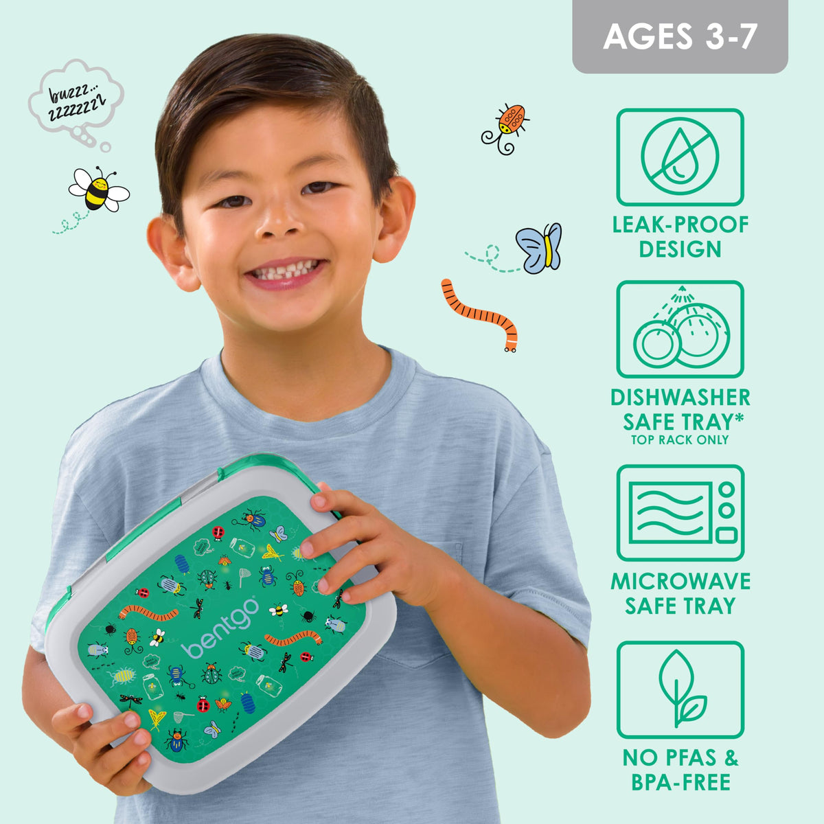 Drop-proof edges protect the lunch box during active play.
