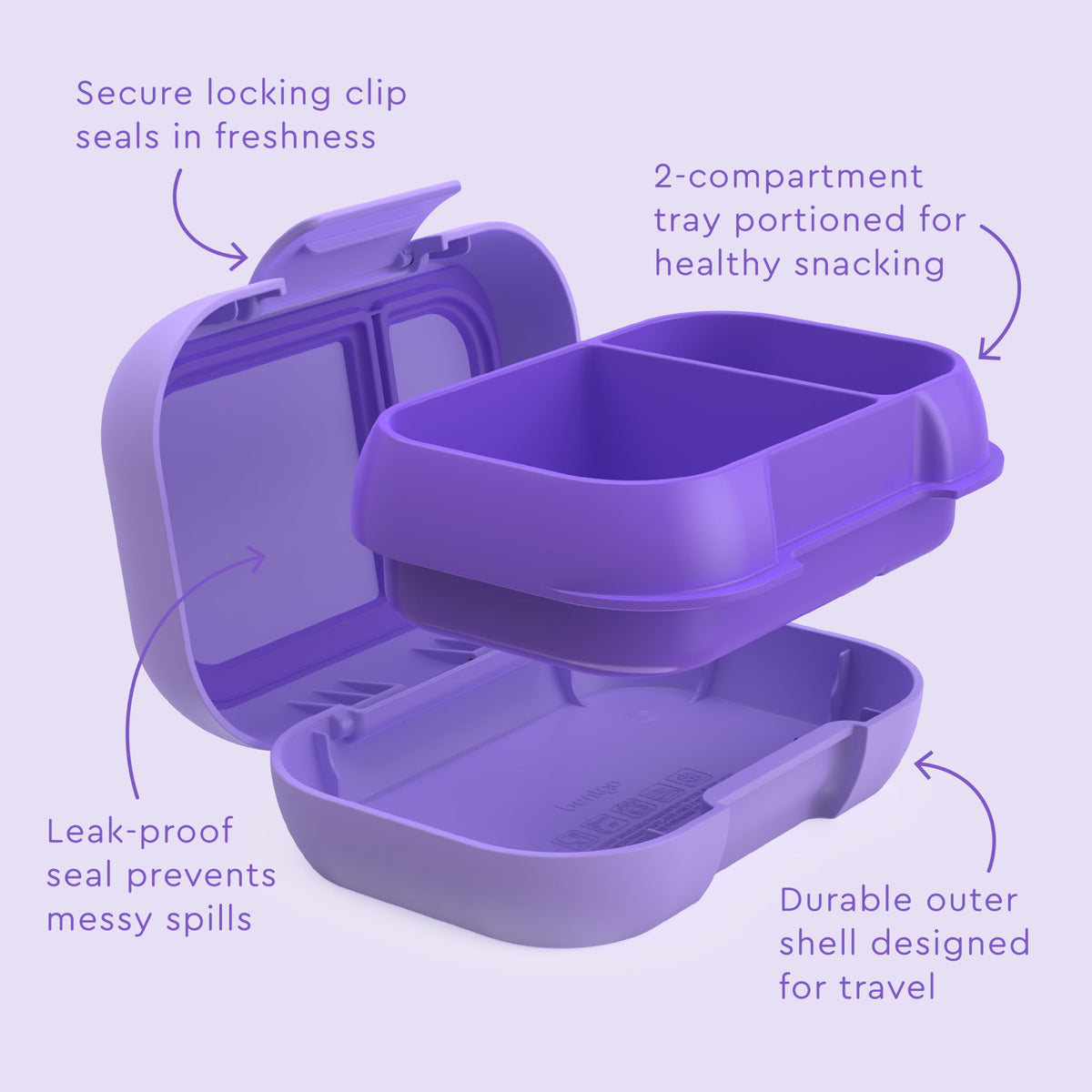 Bentgo Kids Snack BPA-free material ensures safe everyday use.