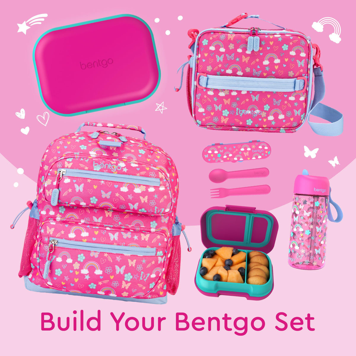 Bentgo Kids Snack vibrant fuchsia and teal colors for kids' snacking