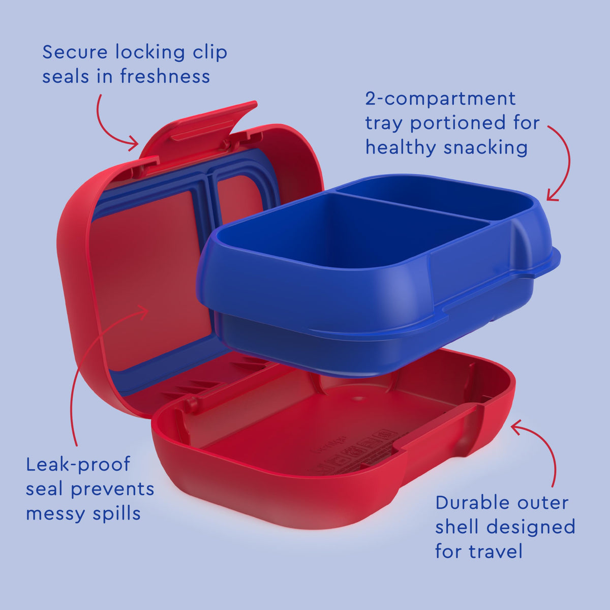 Bentgo Kids Snack compact, backpack-friendly design for on-the-go snacking