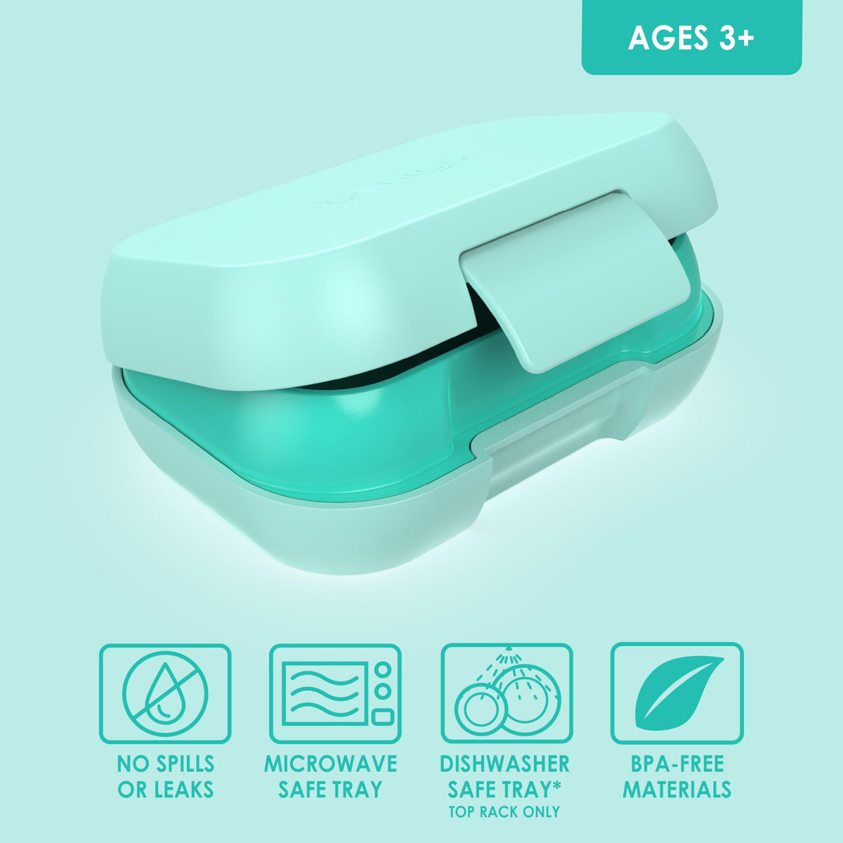 Bentgo Kids Snack easy-open latch designed for little hands at school.